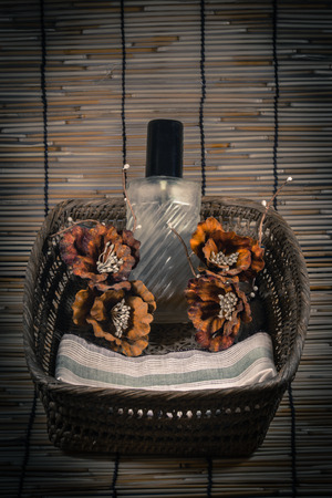 Vintage still life with old perfumeの写真素材