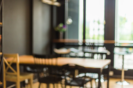 Blurred cafe restaurant with bokeh background.