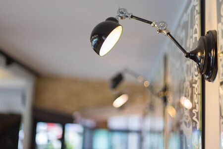 BLUR BACKGROUND WITH BOKEH WALL LIGHTSの写真素材