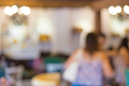 Blurred cafe restaurant with bokeh background.の写真素材
