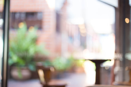 Blurred cafe restaurant with bokeh background.