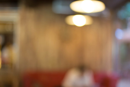 Blurred cafe restaurant with bokeh background.