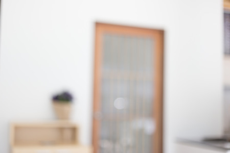 Blurred background : People in Coffee shop restaurant blur background with bokeh light.の写真素材