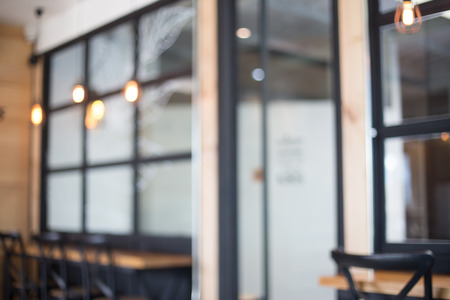 Blurred cafe restaurant with bokeh backgroundの写真素材