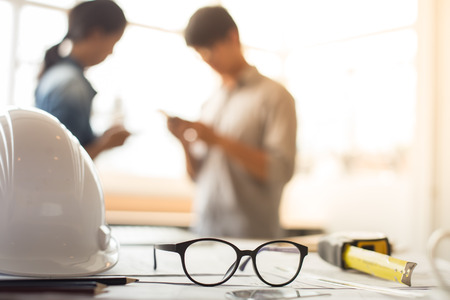 Architectural Office desk background construction project ideas.の写真素材