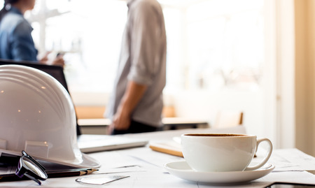 Architectural Office desk background construction project ideas.の写真素材