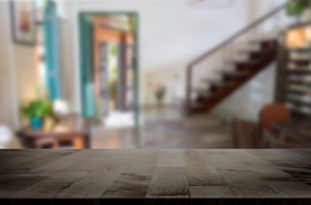 wooden table wooden chair and room.の写真素材