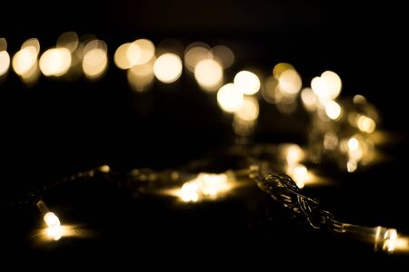Abstract blur lighting decoration on Christmas party. Backdrop Texture Night 2017 Candlemas Light Xmas new year concept.の写真素材