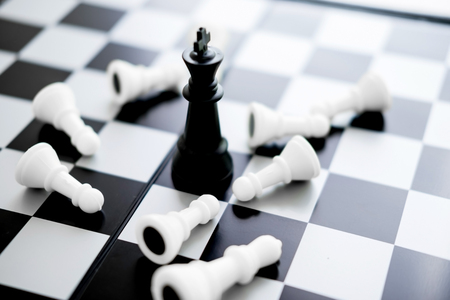 king is checkmated - Chess game over conceptの写真素材