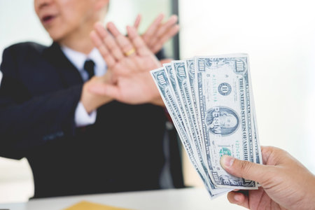 Businessman refuses to receive money that come with agreement paper - no bribery and corruption...
