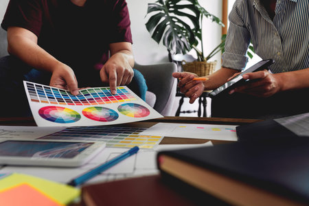 Creative Team Meeting to Discuss the Terms of Use of Original Product Colors for Product Design in...