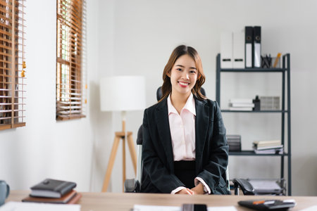 Businesswoman working about planning for marketing plan of new startup project in modern workplace.の写真素材