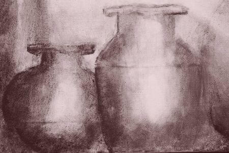 painted antique old bottlesの写真素材