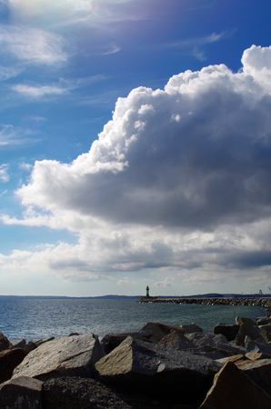 Lighthouse in Sassnitz on the Baltic Seaの写真素材