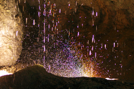 Refraction in a caveの写真素材