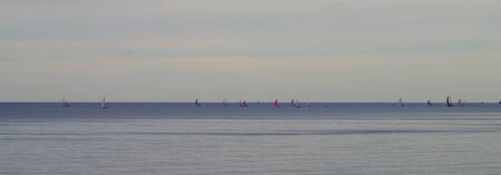 Paoramabild of a sailing regatta on the Baltic Seaの写真素材
