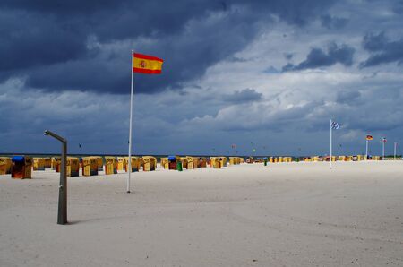 Beach chairs on the beach view.の写真素材