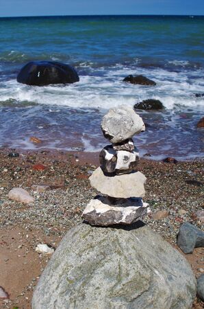 Cairn of flints on the East Seaの写真素材
