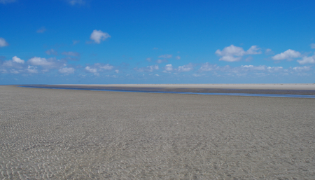 Watt in the Wattenmeer national park of the North Sea near Westerheverの写真素材