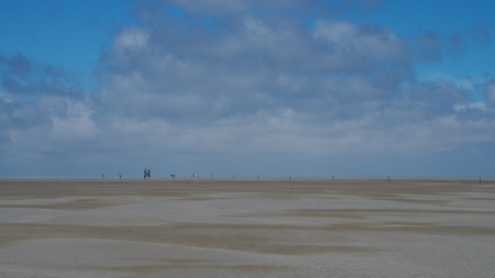 Thunderstorm clouds in the wadden of the North Seaの写真素材