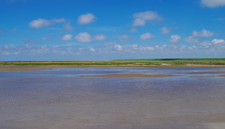 Wattenmeer near Westerhever in Germanyの写真素材