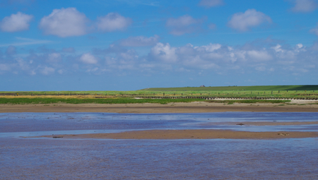Wattenmeer near Westerhever in Germanyの写真素材
