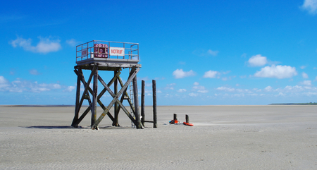 Emergency call in the wadden of the North Seaの写真素材
