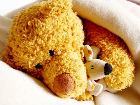 sick teddy is tiredの写真素材