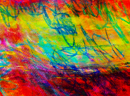 abstract painting with acrylic paintsの写真素材