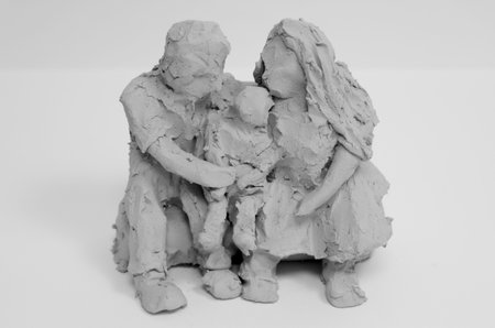 Clay figure from the art therapy on the subject of luckの写真素材