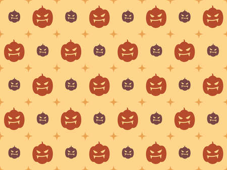 Halloween theme seamless pattern design, Carved Pumpkin  Jack o Lantern designのイラスト素材