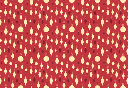 Christmas ornaments design seamless pattern set, Winter season festive designのイラスト素材
