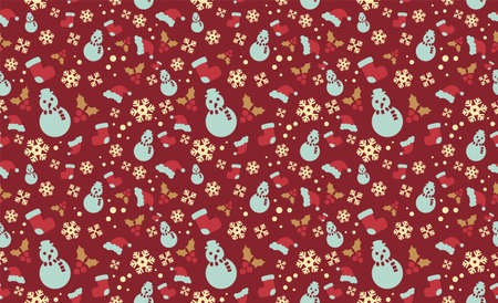 Christmas design seamless pattern set, Winter season festive designのイラスト素材