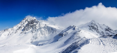 Weather front passes over the ridge and begins blizzard, France.