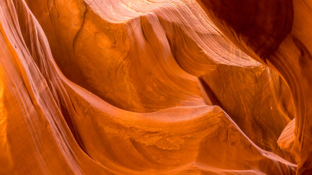 Close up surface of sandstone at Antelope Canyon is a slot canyon located on Navajo land near Page, Arizona, United States.の写真素材