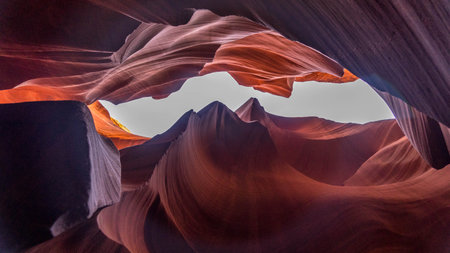 Antelope Canyon is a slot canyon located on Navajo land near Page, Arizona, United States. It is one of the most photographed slot canyon in the world.の写真素材