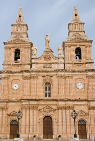 Church at Mellieha village on Maltaの写真素材