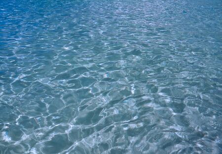 Blue water background with rippleの写真素材