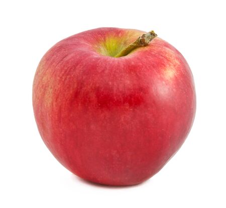 Ripe Red Apple isolated over white backgroundの写真素材
