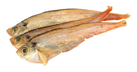 Dried fish Fesha over white backgroundの写真素材