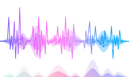 Abstract art, digital equalizer line graph, digital graphic illustration, frequency graph, sound...
