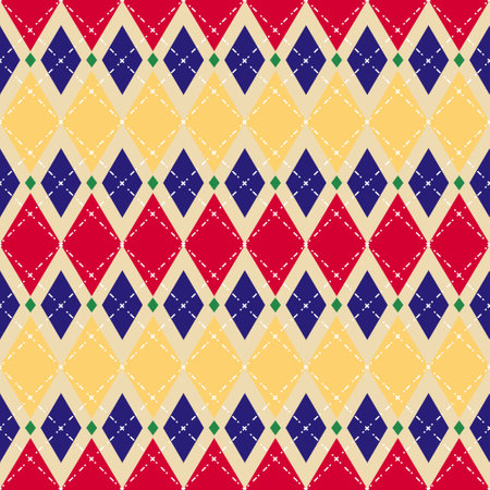 Seamless pattern, Argyle Pattern Geometric pattern, featuring a pattern that looks like a square or diamond.のイラスト素材