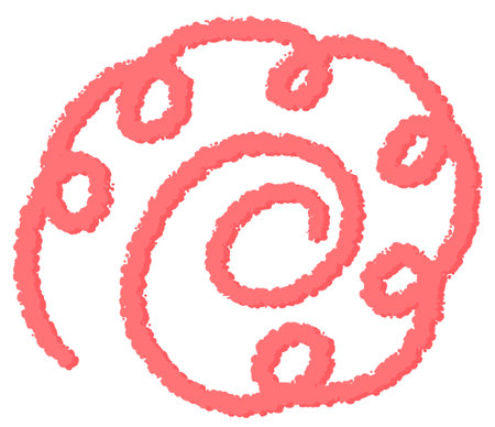 Illustration of a pink flower doodle line, suitable for decorating cute graphic designs.の写真素材