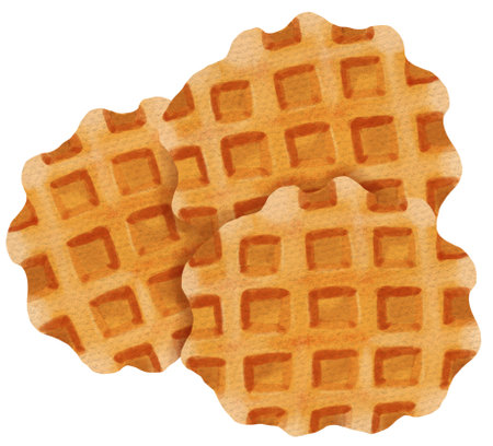 Illustration of golden waffles, perfect for snack or breakfast.の写真素材