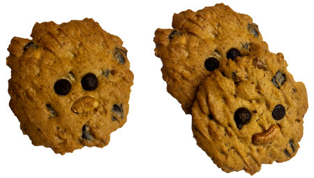 Snacks Cashew Chocolate Chip Cookiesの写真素材