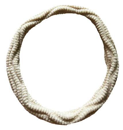 Image of a cream colored hair band with a woven patternの写真素材