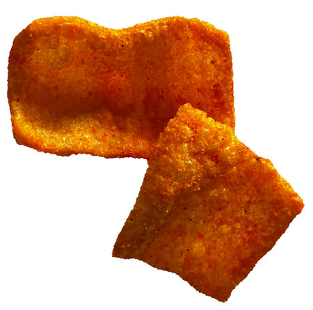 Snack illustration, square potato chipsの写真素材