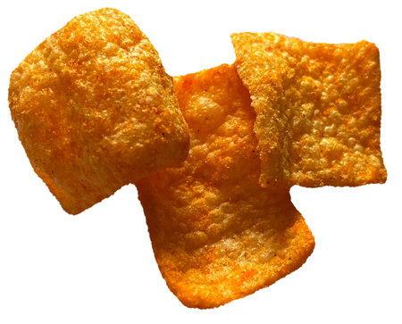 Snack illustration, square potato chipsの写真素材