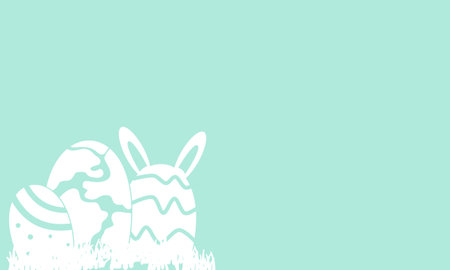 Easter background decorated with white Easter egg silhouette. Simple decoration suitable for use in design or Easter card.のイラスト素材