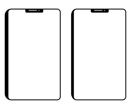 Product mockups, mobile phone graphics, white and transparent background phone screen, suitable for product display.のイラスト素材